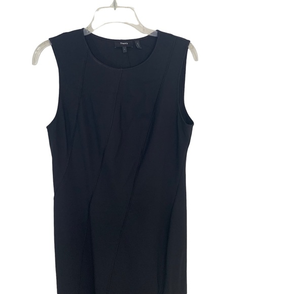 Theory Sleeveless Bias Seam Midi Dress in Precision Ponte Black L NWT - Picture 7 of 13